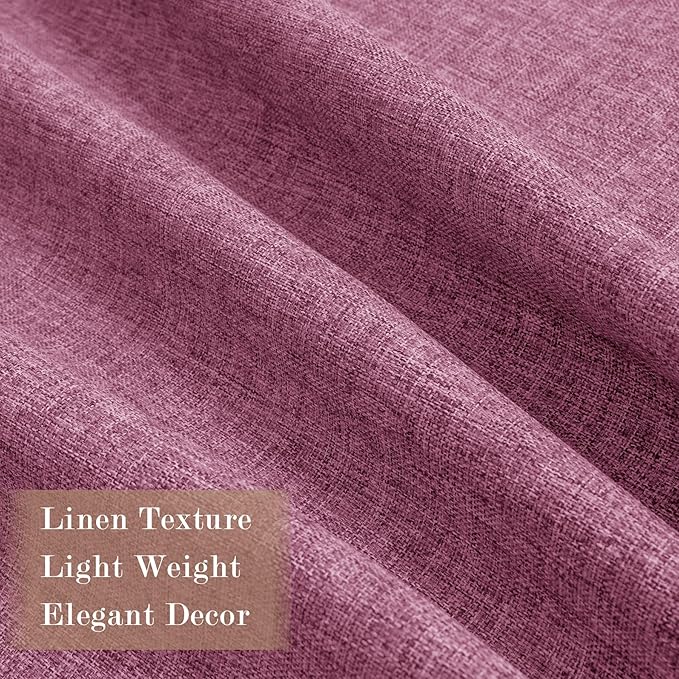 100% Blackout Linen Textured Drapes for Bedroom Pinch Pleated Curtains for Track System Portable Drapery for Sliding Glass Door/Storage/Space Room Divider, 70" Wx84 L, 1 PC, Lilac