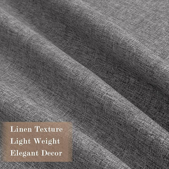 Room Divider Curtains Screen Partitions, Linen Look 100% Blackout Drapery 108 Inches Long, 100" Wide Pinch Pleated Window Drapes, Privacy Protecting, Light Blocking, (1 PC, Gray)
