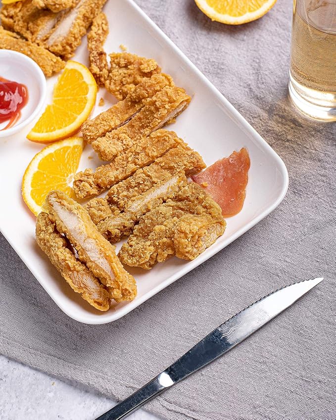 DELLING 8in White Rectangular Serving Plates-Large Serving Platter Set Salad Plates - Big Serving Trays for Parties Meat, Sushi, Dinner Plate Oven Safe Dinnerware Set of 3