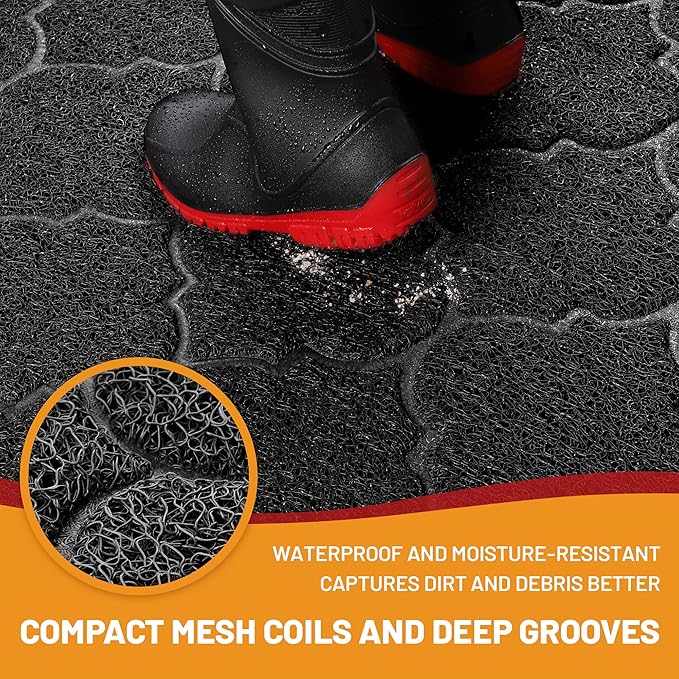 Cosyearn Door Mat, Front Door Mat, 46x35, Welcome Mats for Entryway,Garage,High Traffic Areas, Jumbo Size, Doormat Entrance, Waterproof Mat, Easy Clean, Outdoor Indoor Floor Mat,Non Slip (Black)