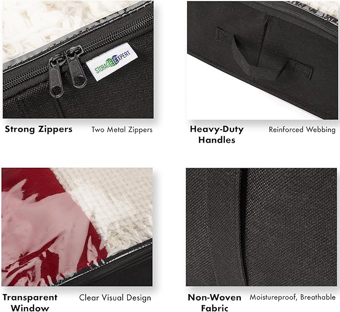 Closet Organizers and Storage - Maximize Space with Under Bed Storage Containers & Clothes Storage - Ideal Closet Organizer, Toy Storage Organizer & Underbed Storage (Black, 2 Pack)