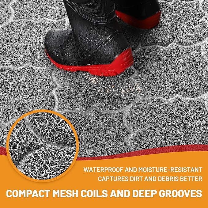 Door Mat Outdoor, 24x36, Welcome Mats for Entryway, Front Doormat for Home Entrance, Indoor Floor Mat, Durable, Non-Slip, Boot Scraper, Catches Muddy and Dirt(Grey)