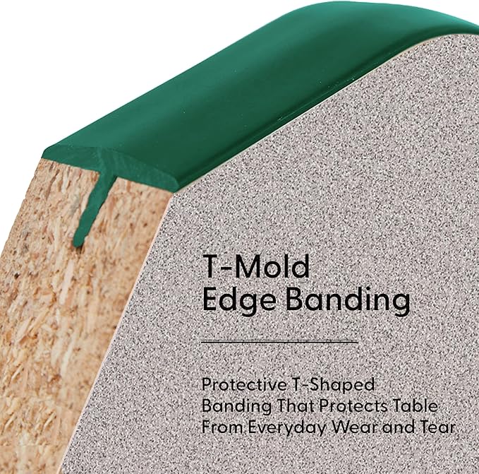 Factory Direct Partners FDP Rectangle Activity School and Classroom Kids Table (24 x 60 inch), Chunky Toddler Legs, Adjustable Height 15-24 inches - Gray Top and Green Edge