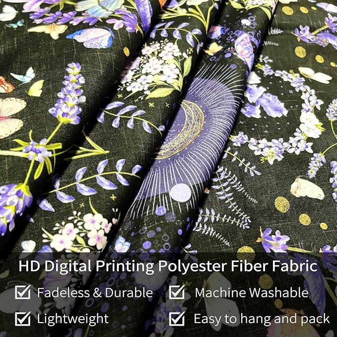 Damanse Floral Tapestry Wall Hanging Cute,Boho Wall Tapestry for Bedroom Aesthetic,Mandala Living Room Decor for Teen Girls (Purple, 49.20" x 59.10")