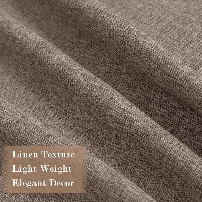 120" Wx108 L Linen Room Divider Drapes for Doorway/Glass Window/Sliding Door/Patio, Extra Wide Pinch Pleated Full Blackout Curtains for Girls Boys Teen Kids Room, 1 Panel, Light Brown