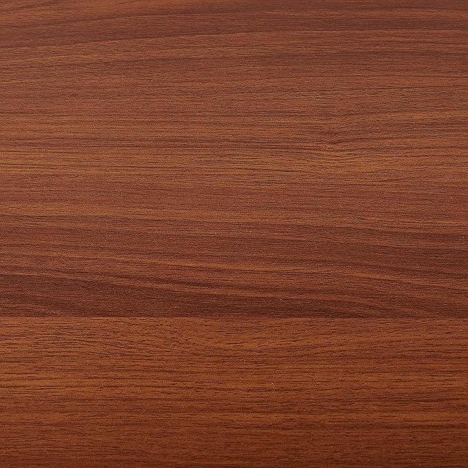 Extra Large Round Coffee Table, Mid-Century Modern Design, D34 x H17 in, for Living Room, 2-Tier Structure, Amber Glass Top and Walnut MDF Shelf, Sleek Conical Metal Legs with Gold Finish