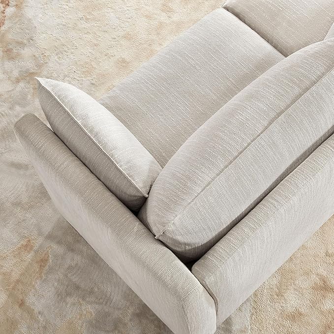 CHITA Sectional Modular Down Filled L Shape Sofa, Comfty Feather L Shape Cloud Couch,FSC Certified L Shaped Couch for Living Room, 114 inch Width,5 Seat with 2 Storage Ottomans, Snow