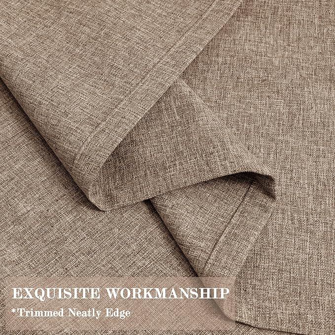 Full Blackout Privacy Curtains, 240 Inch Extra Wide Linen Blend Drapes, Pinch Pleat Window Drapery for Room Divider Storage/Space Room Separation, 1 Panel, W 240" x L 108", Taupe