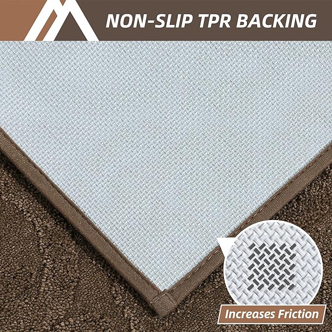 COSY HOMEER-Door-Mat-Non-Slip-Entryway-Rug 20”x32” Absorbent Welcome Mats Washable Dirt Trapper Door Mat Entrance Floor Mats for Front Back Doormats and Wet Shoes,Brown
