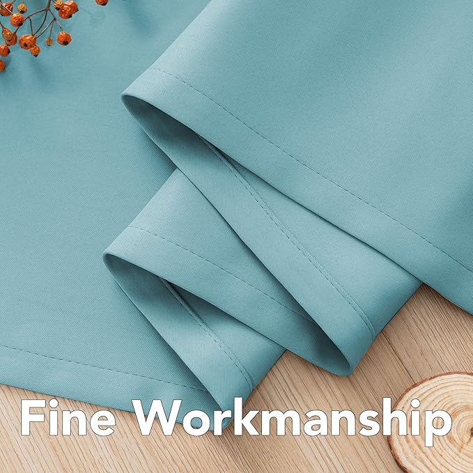 H.VERSAILTEX Thermal Insulated Blackout Drapes Soft and Smooth Microfiber Formaldehyde-Free Curtains for Nursery,Grommet Window Panels,52 by 84 - Inch - Aqua - Set of 2