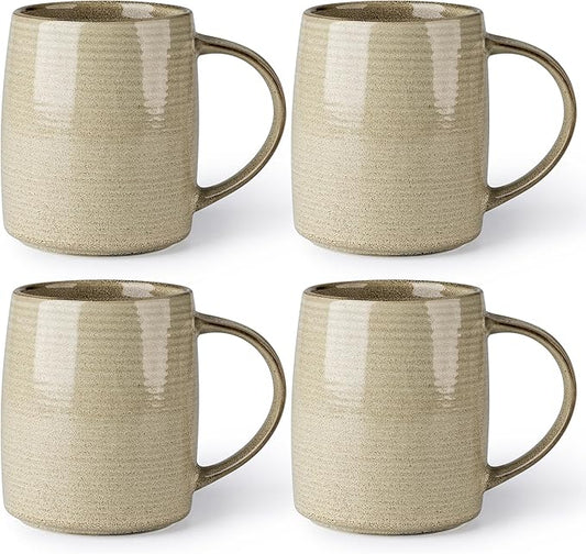 GBHOME Large Coffee Mugs Set of 4, 18oz Handmade Ceramic Coffee Mugs Set with Gradient color for Latte/Tea/Beer/Hot Cocoa, Dishwasher & Microwave Safe, Cappuccino