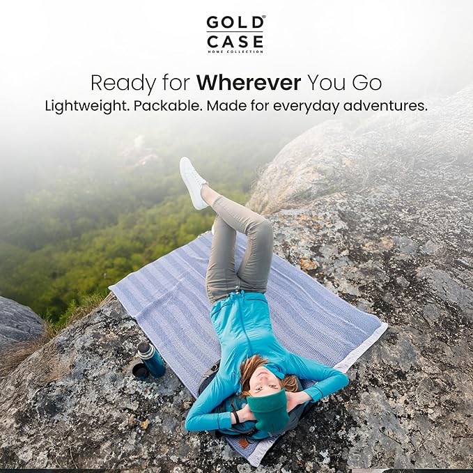 Gold Case Throw Blanket for Couch – 100% Recycled Turkish Cotton Blankets & Throws – Elegant Decorative Throw Blankets for Living Room Sofa – Woven Throws for Couch – Elegant Mustard – 60x80