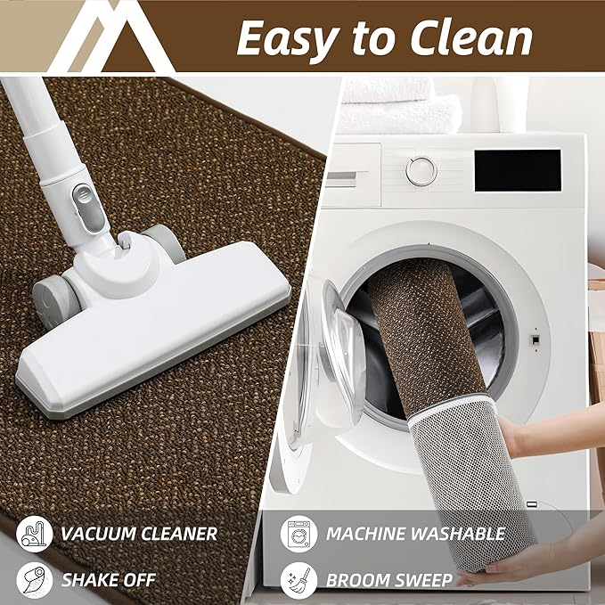 COSY HOMEER-Door-Mat 36"x60" Non Slip Absorbent Entryway Rugs Dirt Trapper Doormats Washable Entrance Mats Low Pile Welcome Floor Mat for Front Back Door and Entry Mats,Brown