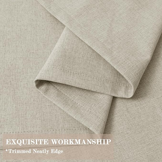 Full Blackout Privacy Curtains, 240 Inch Extra Wide Linen Blend Drapes, Pinch Pleat Window Drapery for Room Divider Storage/Space Room Separation, 1 Panel, W 240" x L 102", Ivory White