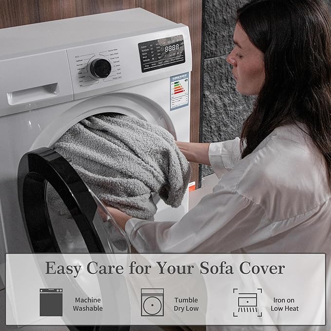 Couch Cushion Covers for Sectional Sofa, Stretch Soft Sofa Slipcovers Washable Wear-Resistant Universal Furniture Protector for Living Room(1 Piece Back Couch Cover, Light Gray)