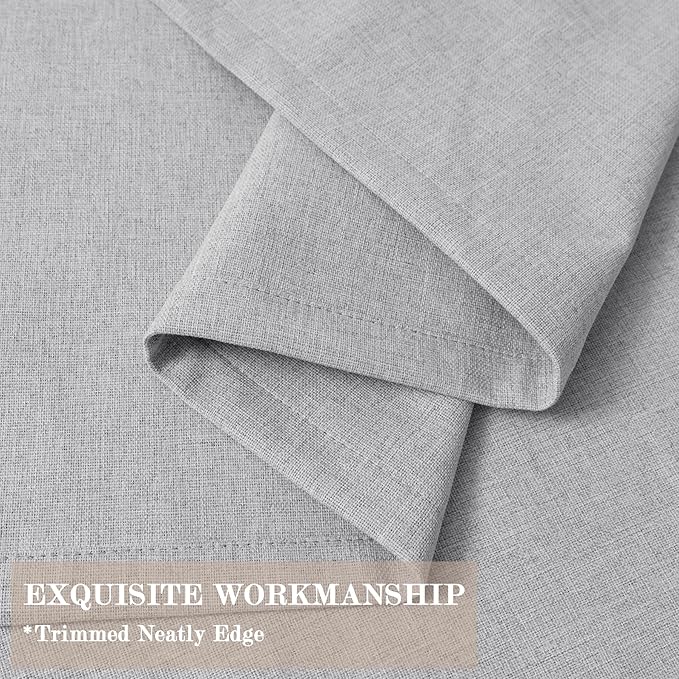 100% Blackout Linen Textured Drapes for Bedroom Pinch Pleated Curtains for Track System Portable Drapery for Sliding Glass Door/Storage/Space Room Divider, 70" Wx84 L, 1 PC, Silver Grey