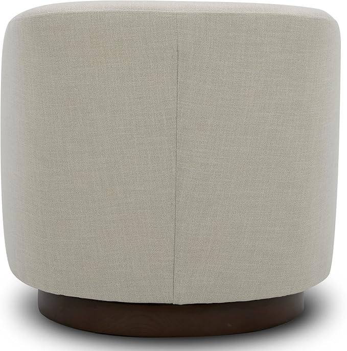 CHITA Swivel Accent Chair, FSC Certified Upholstered Fabric Barrel Chair for Living Room, Fully Assembled, Linen