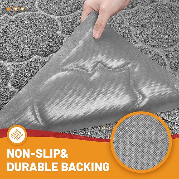 Door Mat Outdoor, 24x36, Welcome Mats for Entryway, Front Doormat for Home Entrance, Indoor Floor Mat, Durable, Non-Slip, Boot Scraper, Catches Muddy and Dirt(Grey)