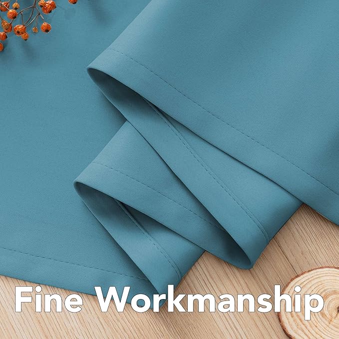 H.VERSAILTEX Blackout Curtains for Bedroom Thermal Insulated Room Darkening Living Room Curtains 63 Inch Long Grommet Privacy Protection Window Curtain Panels/Drapes for Nursery, 2 Panels, Storm Blue