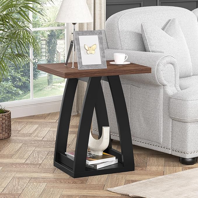 End Table, Side Table, Nightstand, Sofa Side Table with Shelf, Modern End Table for Living Room, Bedroom