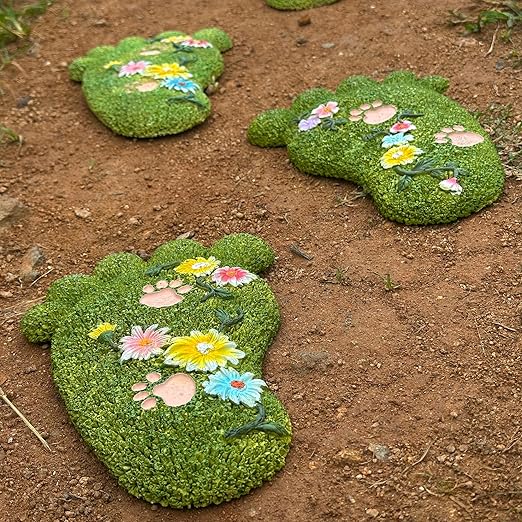 Garden Stepping Stones - Decorative Stones for Patio, Lawn, Stepping Stones Made of Resin (Set of 2)