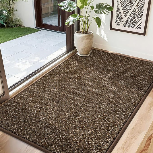 COSY HOMEER-Door-Mat 32"x48" Non Slip Absorbent Entryway Rugs Dirt Trapper Doormats Washable Entrance Mats Low Pile Welcome Floor Mat for Front Back Door and Entry Mats,Brown