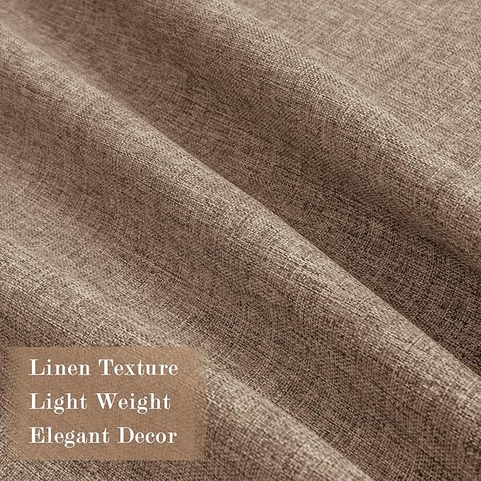 Full Blackout Privacy Curtains, 240 Inch Extra Wide Linen Blend Drapes, Pinch Pleat Window Drapery for Room Divider Storage/Space Room Separation, 1 Panel, W 240" x L 102", Taupe