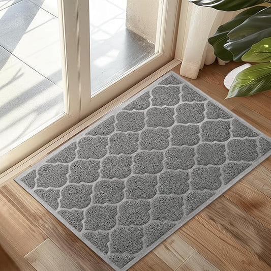 Door Mat Outdoor, 24x36, Welcome Mats for Entryway, Front Doormat for Home Entrance, Indoor Floor Mat, Durable, Non-Slip, Boot Scraper, Catches Muddy and Dirt(Grey)