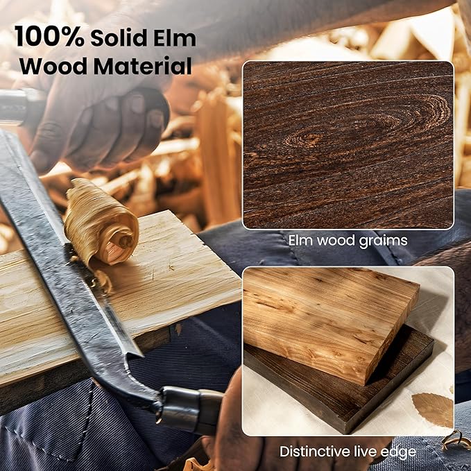 Fun Memories Floating Shelves for Wall, 55"x9.3" Rustic Solid Elm Wood Shelves, Heavy-Duty Wall Mounted Shelves with Invisible Brackets for Living Room, Bedroom, Kitchen, Natural Finish