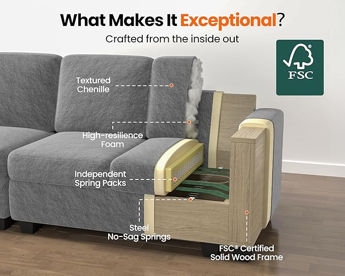 CHIC HOUSE Pull Out Sofa Bed, Full Size Sleeper Sofa, 2-in-1 Convertible Corduroy Couch with USB Charging, Memory Form Couch for Living Room, Apartment and Small Space (Grey, Corduroy - Full Size)