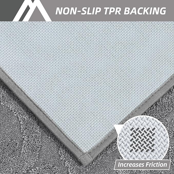 COSY HOMEER-Door-Mat-Non-Slip-Entryway-Rug 24”x36” Absorbent Welcome Mats Washable Dirt Trapper Door Mat Entrance Floor Mats for Front Back Doormats and Wet Shoes,Grey