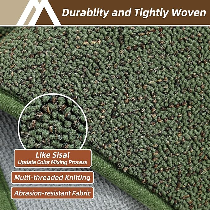 COSY HOMEER-Door-Mat 20" x 32" Non Slip Absorbent Entryway Rugs Dirt Trapper Doormats Washable Entrance Mats Low Pile Welcome Floor Mat for Front Back Door and Entry Mats,Green