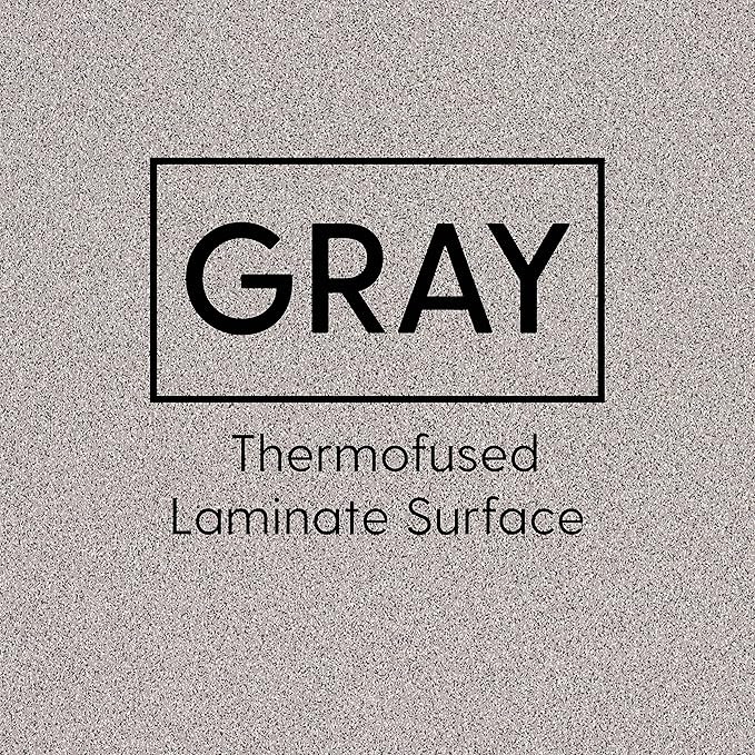 FDP Rectangle Activity School and Classroom Kids Table (30 x 48 inch), Chunky Toddler Legs, Adjustable Height 15-24 inches - Gray Top and Blue Edge